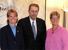 Photo: Executive Director Tiffany Granfors, IOC President Jacques Rogge, and ICSD President Donalda Ammons