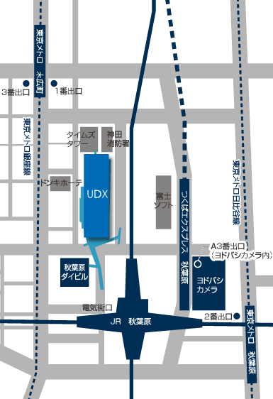 会場マップ：秋葉原駅電気街口から２分です。