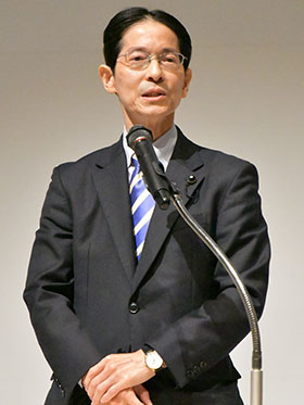 来賓挨拶　 しきだ 博昭 氏（神奈川県手話言語普及推進議員連盟 幹事長）