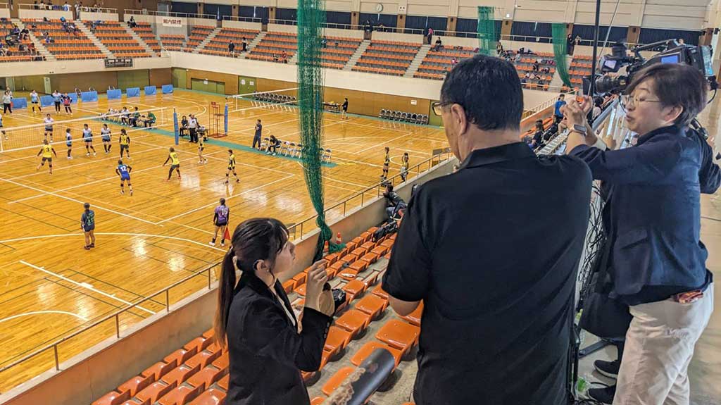 デフスポーツ中継（バレーボール会場・高崎市浜川体育館）より